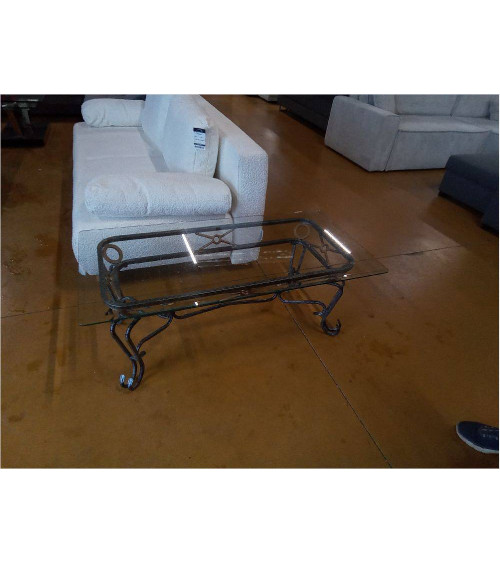 TABLE BASSE FER VERRE