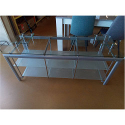 MEUBLE TELE FER VERRE 