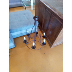 LUSTRE FER FORGE 6 BRANCHES