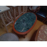 TABLE BASSE OVALE DESSUS MARBRE