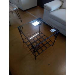 BOUT DE CANAPE VERRE FER FORGE