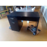 BUREAU 1 PORTE 1 TIROIR DESSUS VERRE