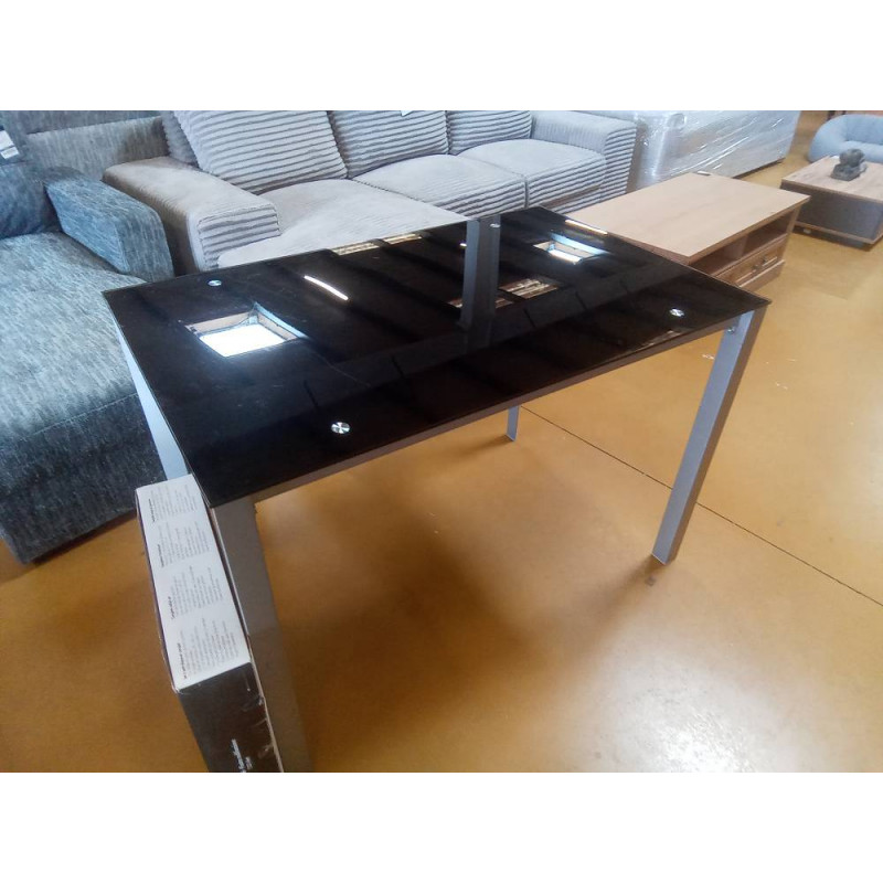 TABLE EN VERRE NOIR