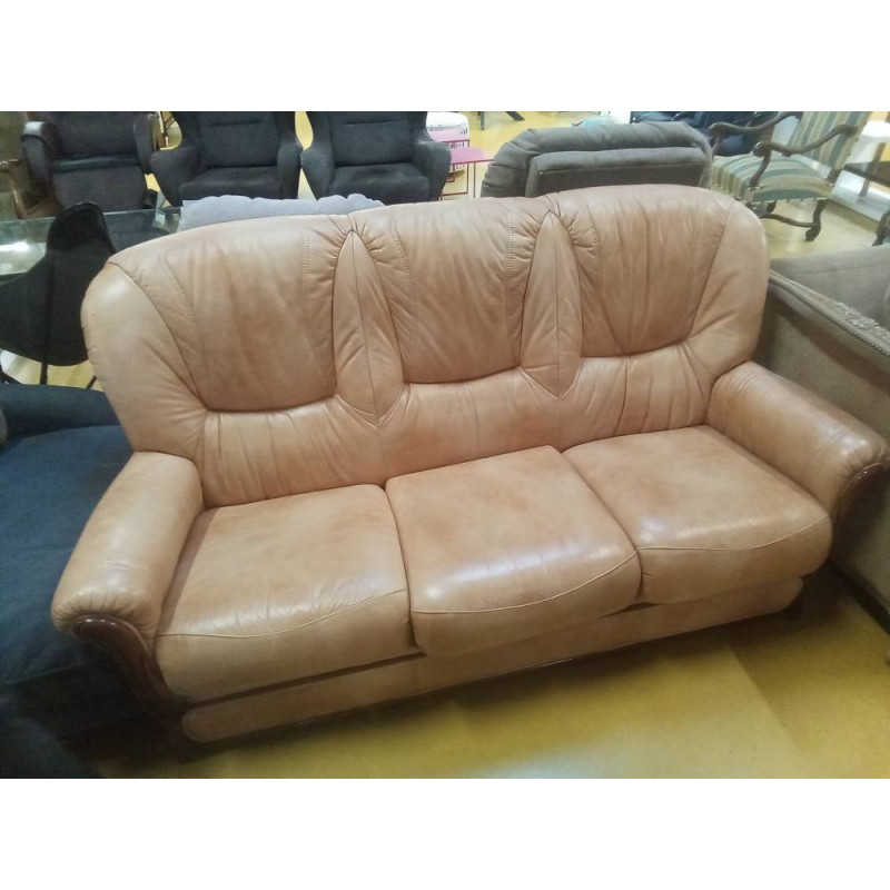 CANAPE 3\'PLACE CUIR FIXE