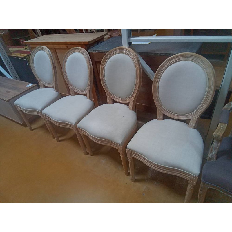 LOT 4 CHAISES MEDAILLON