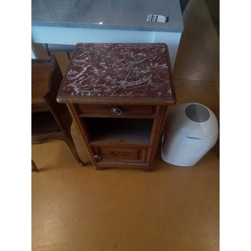 CHEVET 1 PORTE 1 TIROIR DESSUS MARBRE 