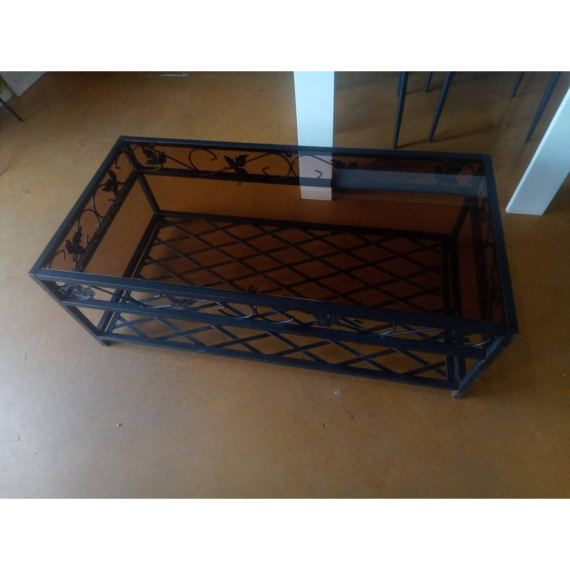 TABLE BASSE FER VERRE