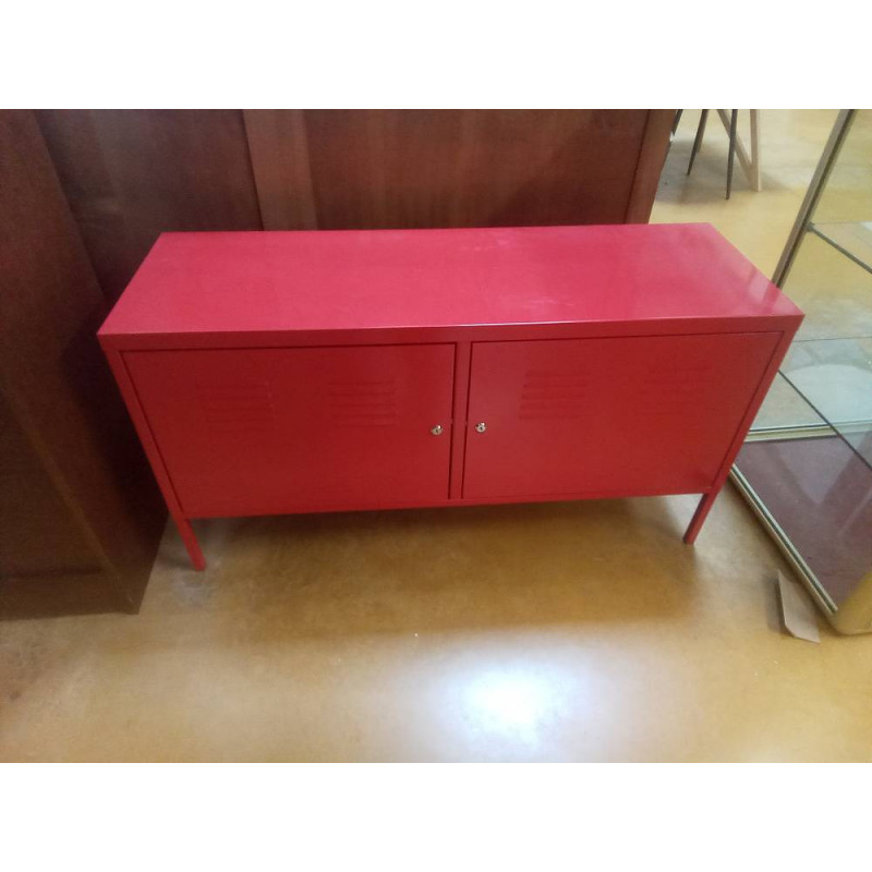MEUBLE MÉTALLIQUE ROUGE 2 PORTES