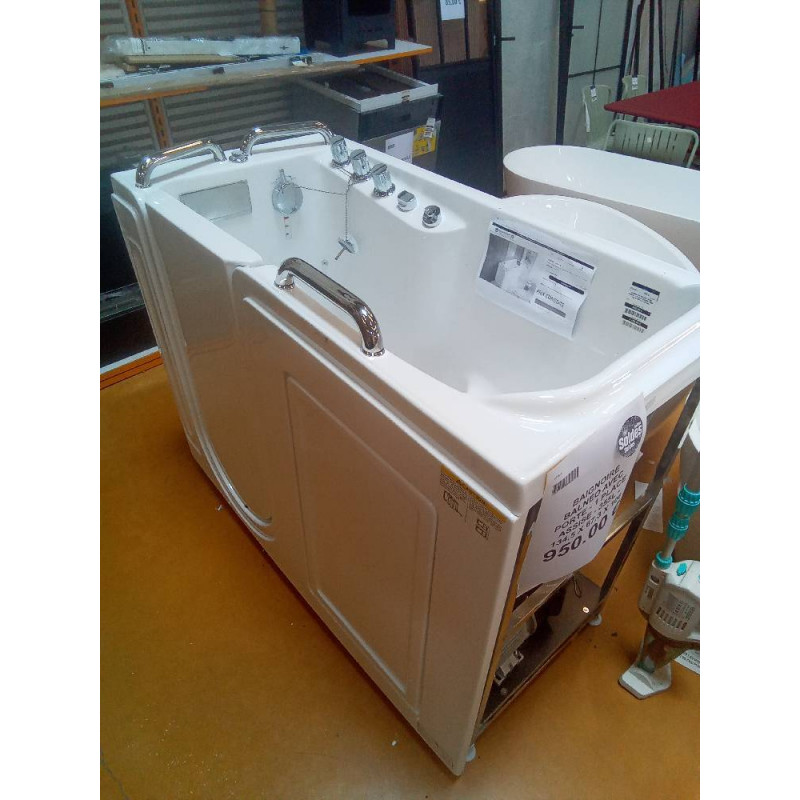 BAIGNOIRE BALNÉO AVEC PORTE - 1 PLACE ASSISE - 355L - 134,5 X 67,3 X 106 CM - BURAM