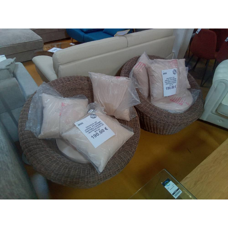 FAUTEUIL DE JARDIN  EN RÉSINE TRESSÉE CARAMEL - WHITEHEAVEN DE MYLIA