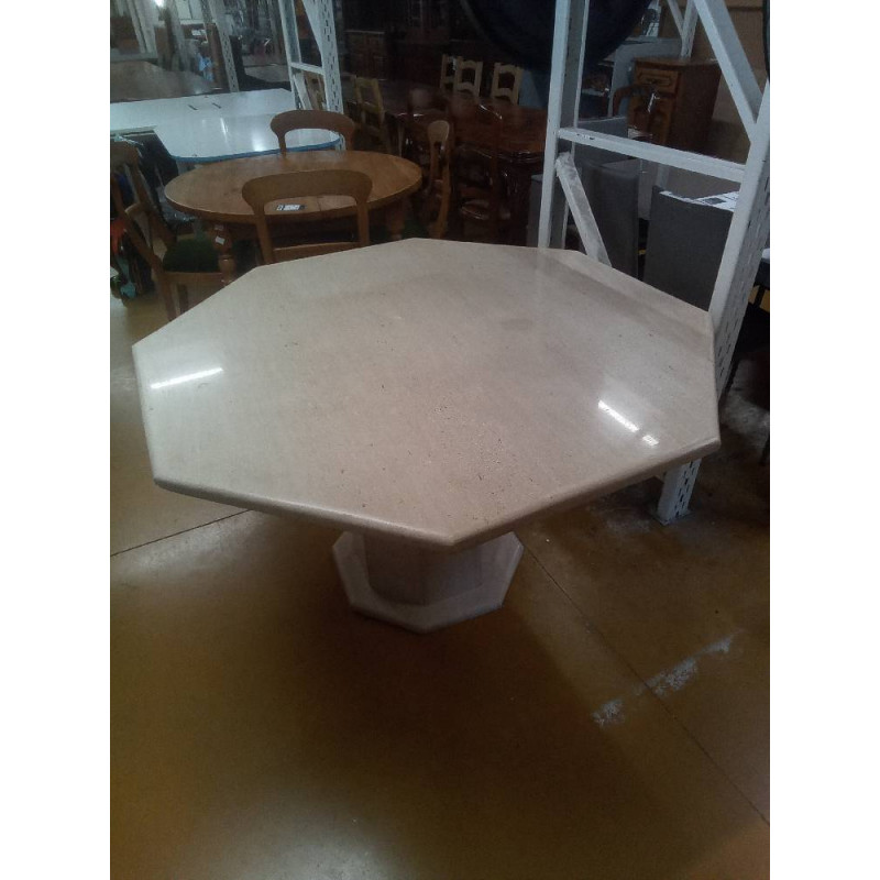 TABLE OCTOGONALE TRAVERTIN 