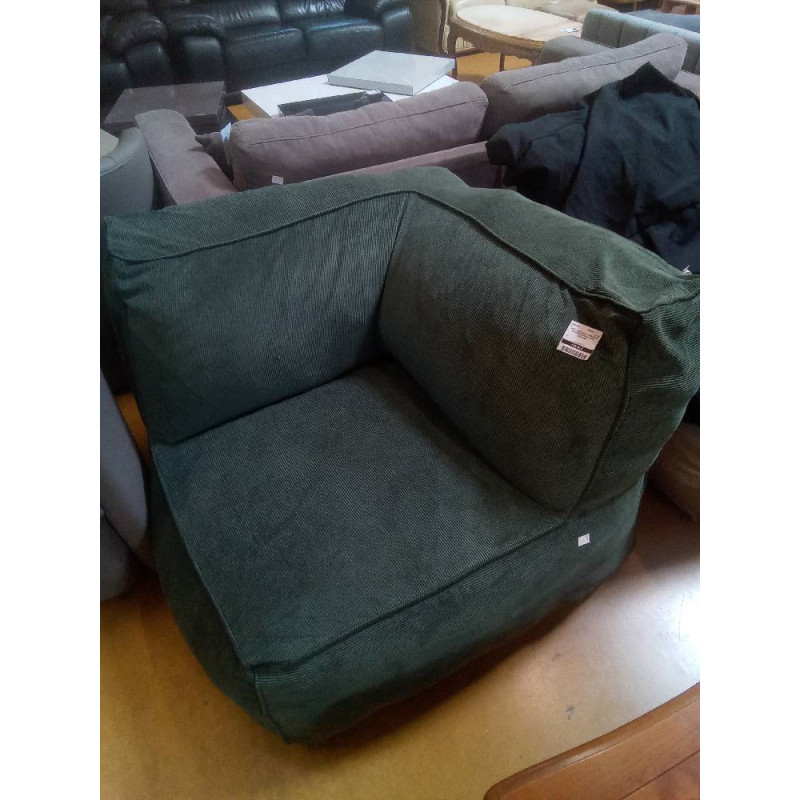 NEW - FAUTEUIL D\'ANGLE EN VELOURS CÔTELÉ VERT NOUMARA