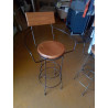 TABOURET ROTATIF FER PLEIN BOIS