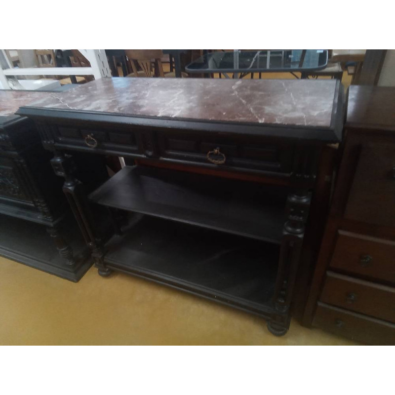 CONSOLE DESSUS MARBRE 2 TIROIRS